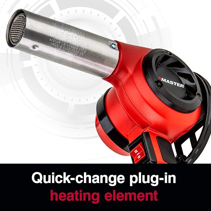 Master Appliance HG-501T Lightweight Industrial Heat Gun, Quick Change Plug-In Heating Element - 1200F, 120V, 1680W, 14 Amps - Assembled In USA