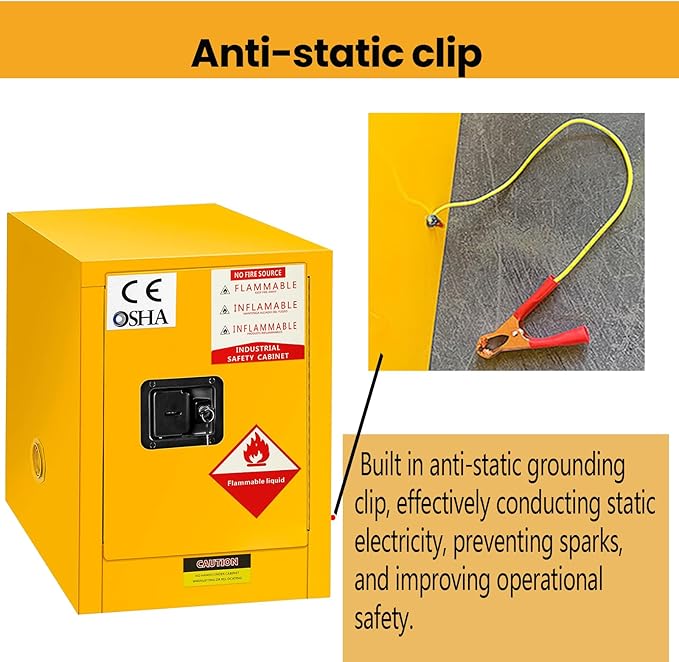 Flammable Cabinet - 21" D * 21" W * 26''H, Adjustable Shelf Height Flammable Storage Cabinet for Industrial Commercial and Home