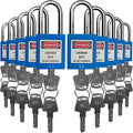 SAFBY Lockout Tagout Locks, Safety Padlock, Keyed Differently Loto Safety Padlocks for Lock Out Tag Out Kits Station (Blue 11-20)