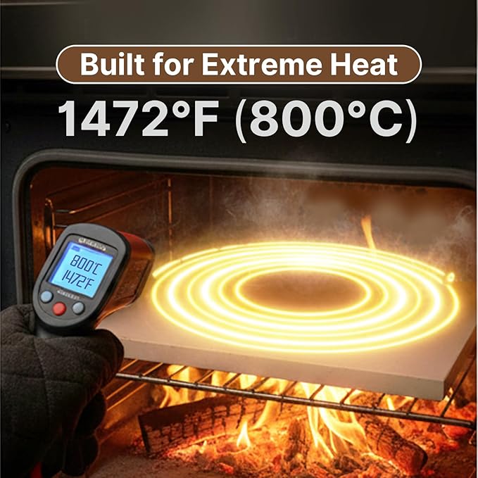15"x12" Rectangular Pizza Stone for Oven, Grill & Camping, Cordierite Baking Stone with High Heat Resistance