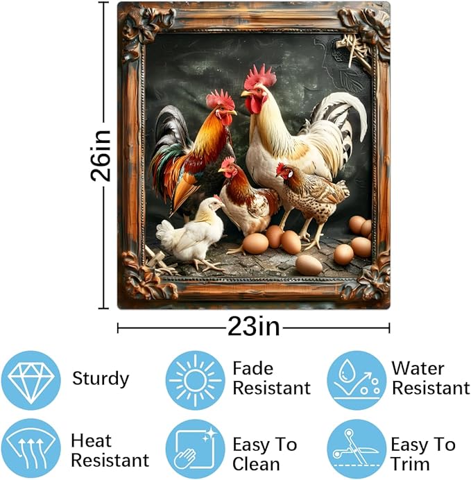 Animal Rooster Modern Dishwasher Magnet Cover Magnetic Dishwasher Decorative Cover Front Dishwasher Door Cover Reuseable Dishwasher Cover Panel Decal for Kitchen Refrigerator Home Appliances 23" X 26"
