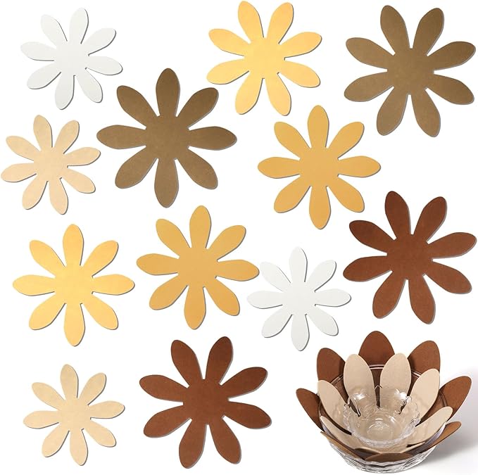 Queekay 12 Pcs Felt Pot and Pan Protectors 12/14/16 Inch Larger Thicker Pan Protector Pads, Colorful Pot Separators for Stacking Cookware Organizing Protecting(Yellow Brown)