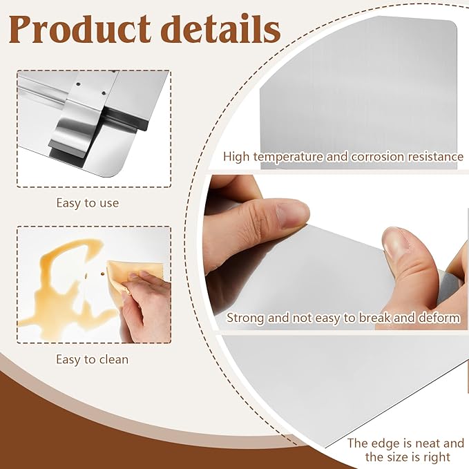 Ferraycle 2 Packs Stainless Steel Fryer Splash Guard Commercial Side Stove Splash Splatter Guard for Stop Oil from Splattering(20-1/2)