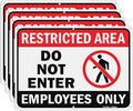GicnKeuz Large Restricted Area Sign, 14x10 Inches Do Not Enter - Employees Only Signs, Rust Free.40 Reflective Aluminum, Fade Resistant/Waterproof, 6 Pre-drilled Holes (4 Pack)