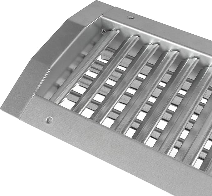 Repa Market 21" x 5" Inch Air Grille for Round Spiral Ducts - Adjustable Double Louvre Blade - Galvanized Ventilation Cover - Side Fit Round Surface Canal Ducting from 9.84" to 35.43" Inches
