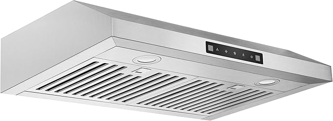 Range Hood 30 Inch Under Cabinet with 600CFM, Gesture Sensing & Touch Control Kitchen Vent Hood of Ductless/Ducted Vent with Stainless Steel Filters