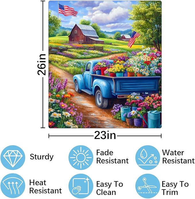 Garden Flower Flag Dishwasher Magnet Cover for The Front Dishwasher Door Cover Panel Decals Magnetic Refrigerator Cover for Kitchen Farmhouse Home Decor 23 X 26 in