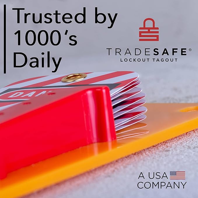 TRADESAFE Lockout Tagout Tags Station, Wall-Mountable Loto Tags Board, 10 Impact-Resistant Holders, Acrylic Lockout Tagout Board for Equipment Lock Out Tags