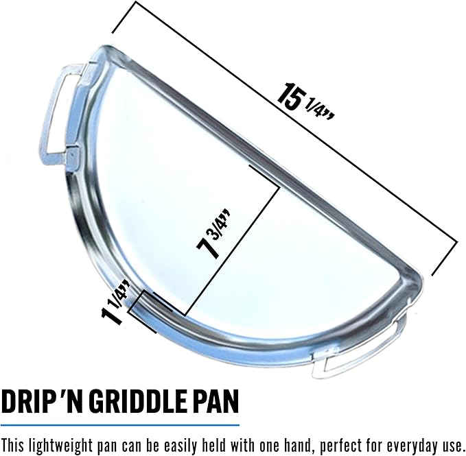 SnS Grills Drip ‘N Griddle 18” Pan - Stainless Steel Griddle, Drip Pan, Roasting & Baking Pan for Home ‘N Roam Travel Kettle, Outdoor Grilling & Indoor Oven Use, Dishwasher Safe for Easy Cleaning
