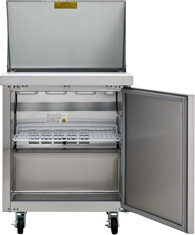 Kratos Commercial Refrigerator, Mega Top Sandwich and Salad Prep Table, 9 pan, 28" W (67K-034)