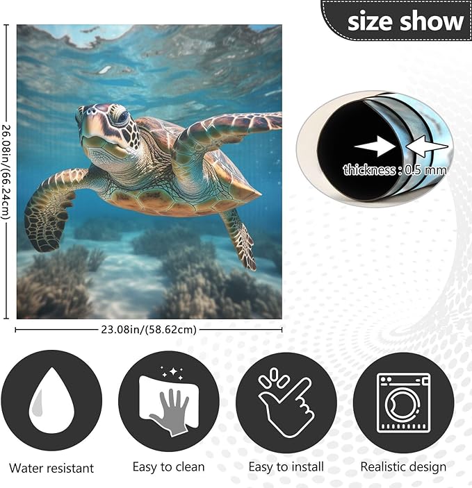 senya Dishwasher Magnet Cover Panel for The Front Sea Turtle Relaxing Dish Washer Door Sticker