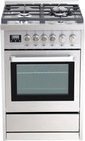 Rangaire RRG241TS 24" Gas Range Oven with Timer - Stainless Steel, Sealed Burners, Convection Fan, Easy Reach Racks