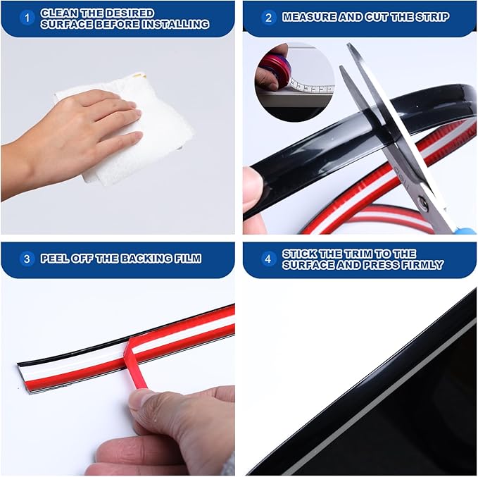 Storystore Wall Corner Protector Moulding Trim 2.4 in x 13 Ft,Peel and Stick Corner Moulding Trim, Self Adhesive Corner Guards Edge Protector for Wall Edge Corner, Countertop,Black