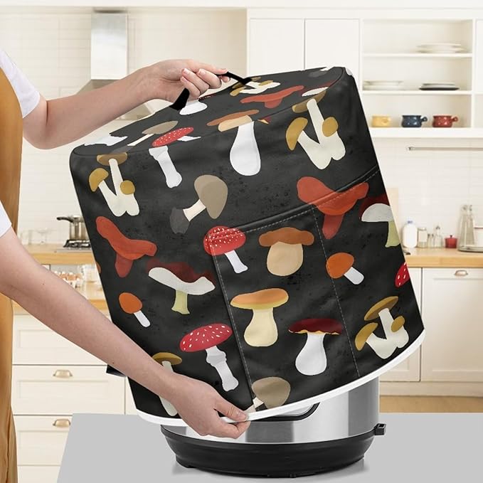 Flashideas Mushroom Pressure Cooker Cover with Storage Pocket Compatible with 8 10 Quart Instant Pot, Durable Rice Cooker Air Fryer Accessories, Waterproof Kitchen Appliances Dust Cover