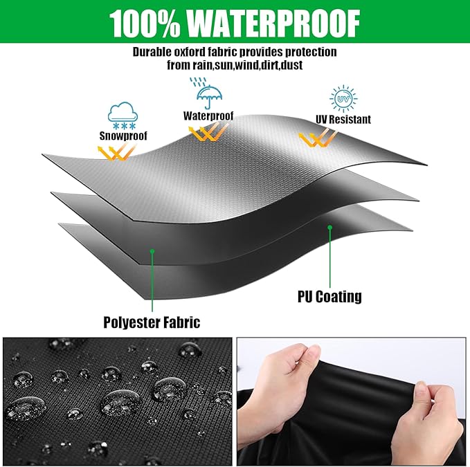 Outdoor Prep Table Cover, 36 x 30 x 35 Inch Waterproof Stainless Steel Prep Cart Table Cover for Outdoor Kitchen Grill Cart Pizza Oven