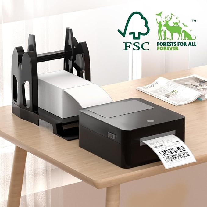 Methdic 1000 Labels Fanfold 4”x 6” Direct Thermal Shipping Labels Self Adhesive，Postage Mailing Labels for Thermal Printer Fangtek Soonmark Zebra Rollo（2 Stacks）