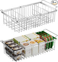 Large Freezer Baskets for Chest Freezer with Dividers, Deep Freezer Organizer Bins Expandable 15.5"~24.5", Hanging Storage Container Baskets for Chest Freezer Sort Frozen Meats