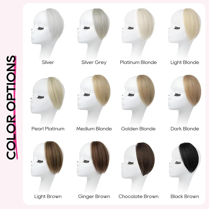 REECHO Clip in Hair Volumizer, Short Thick Clip in Hairpieces Adding Extra Hair Volume Extensions for Women with Thin Fine (Silver, 8 Inch(Pack of 4))