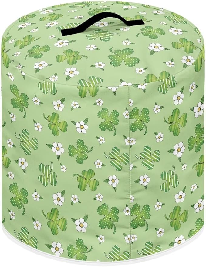 TODIYADDU Daisy Shamrock Pressure Cooker Cover with Handle and Storage Pocket for Extra Accessories Portable Kitchen Small Appliance Dust Cover Protective Case for St Patrick's Day