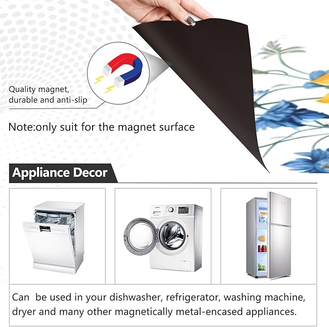 Dishwasher Magnet Cover, Sunflowers Magnet Sticker Fridge Panel Decal for Home Kitchen Decor, 23x26 in