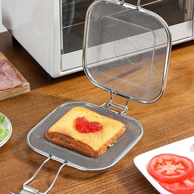Sandwich Cage Toaster Sandwich Clip Sandwich Racks Breakfast Sandwich Maker Grill Press Grilled Cheese Maker Panini Press Stainless Steel Toaster Accessory Kitchen Utensils