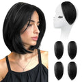 REECHO Clip in Hair Volumizer, Short Thick Clip in Hairpieces Adding Extra Hair Volume Extensions for Women with Thin Fine (Black, 8 Inch(Pack of 4))