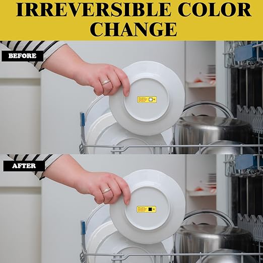 48 Count Dishwasher Temperature Test Strips 160℉/71℃ Bulk Heat Test Labels for Commercial Home Dishwashers Waterproof Adhesive Stickers