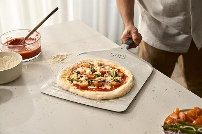 Ooni 12” Compact Pizza Peel - Aluminum Metal Pizza Peel 12 Inch, Lightweight Pizza Turning Peel with Handle, Pizza Oven Accessories