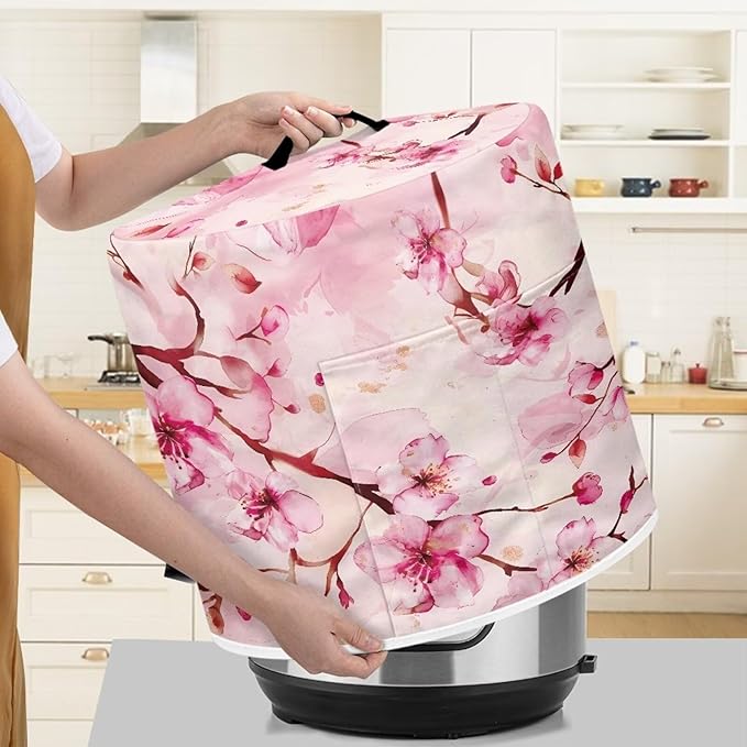Cherry Blossom Dust Covers for Appliances Plastic Cover Accessories for Instant Pot 3 Quart Inner Pot Rice Cooker Dust Cover Dust Resistant Thanksgiving Decorations Kitchen M