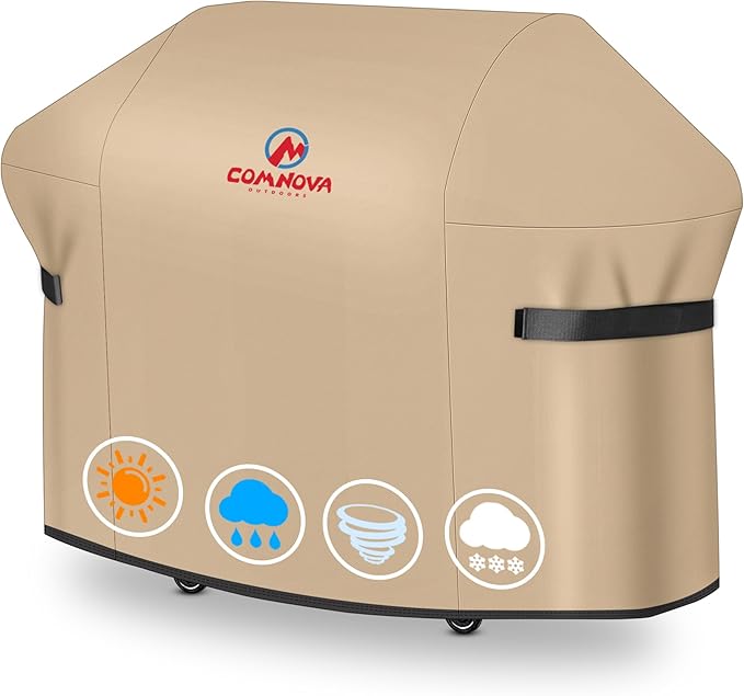 Comnova Grill Cover 75 Inch - 600D BBQ Cover for Outdoor Grill Waterproof & Heavy Duty, Large Barbecue Gas Grill Covers for Weber, Char-Broil, Nexgrill, Monument, Dyna-glo, Brinkmann and More