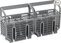 Upgraded 00675794 675794 9001396277 Dishwasher Cutlery Basket Silverware Basket (Gray) Replacement Part Compatible with Bosch Dishwashers, Set of 2