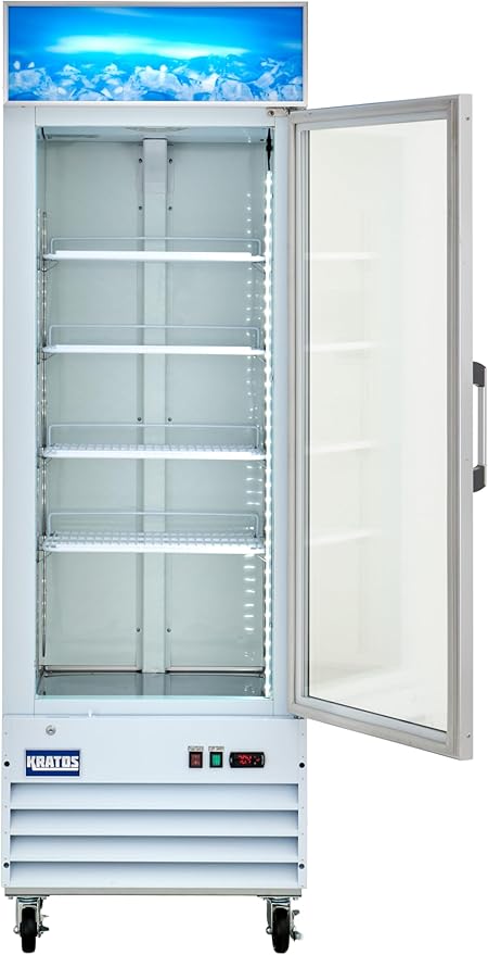 Kratos Commercial Freezer Display Merchandiser- 1 Door, 27" W, White (67K-217)