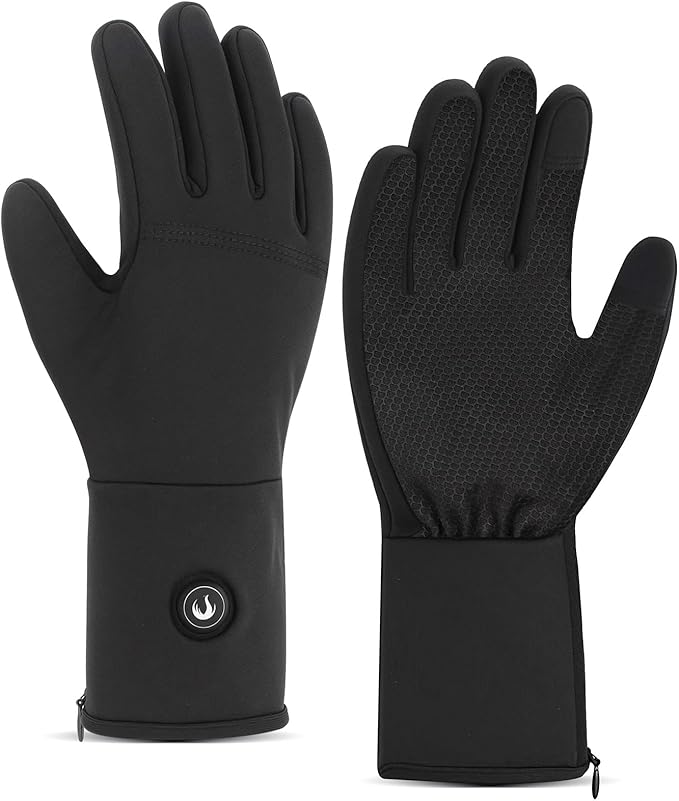 CUEHEAT Heated Glove Liners, Flexible Ultrathin, Touchscreen, 7.4V Rechargeable Battery Electric Heating Thin Gloves