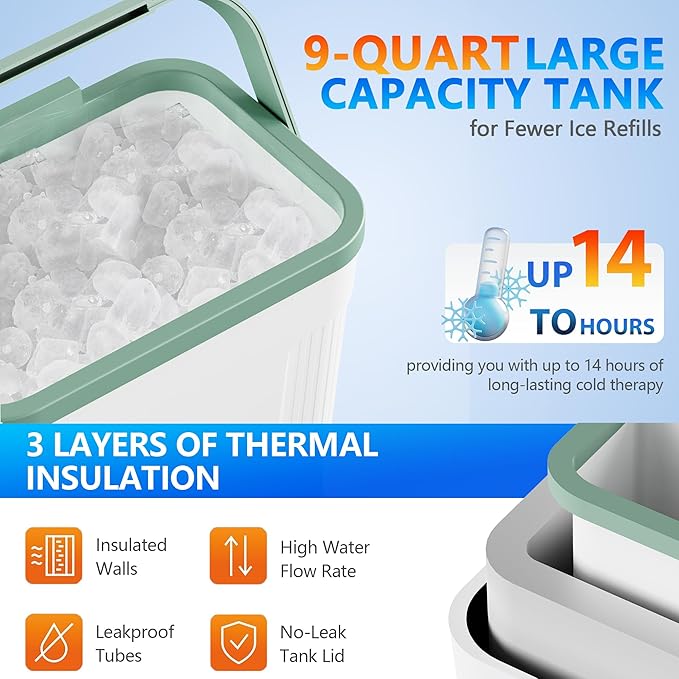 Cold Therapy Machine with Programmable Timer, Portable Ice Machine for Shoulder After Surgery, Shoulder Replacement Recovery System, Cryotherapy Pain Relief w/Compression Pad