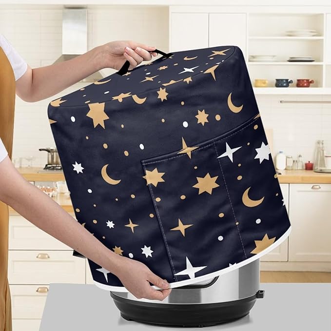 Flashideas Gothic Star Pressure Cooker Cover with Storage Pocket Compatible with 8 10 Quart Instant Pot, Durable Rice Cooker Air Fryer Accessories, Waterproof Kitchen Appliances Dust Cover