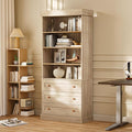Vyre 71" Tall Farmhouse Kitchen Pantry, Large Storage Cabinet with Adjustable Shelves & 3 Drawers, Versatile Wood Hutch for Living Room & Dining Room, Brown
