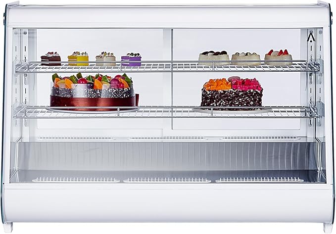 6.5 Cu.Ft Countertop Refrigerated Display Case - Commercial Bakery Refrigerator with LED Lighting, Auto Defrost & Sliding Glass Door for Cafe, Restaurant, Dessert Display