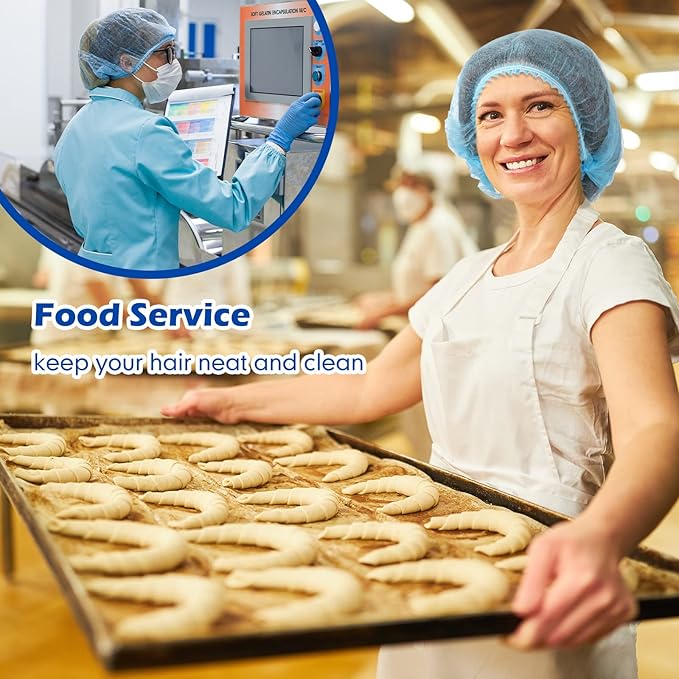 Yahenda 1000 Pcs Disposable Bouffant Caps Bulk Hair Nets 21" Non Woven Hairnet for Food Service Restaurant Lab Kitchen