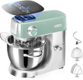 Hauswirt High-End Smart Stand Mixer M5, LED Touchscreen Mixers Kitchen Electric Stand Mixer, 5 Preset Menus, 5.3Qt Dough Mixer, 11speeds Kitchen Mixer with Egg Whisk, Dough Hook, Beater, lake green