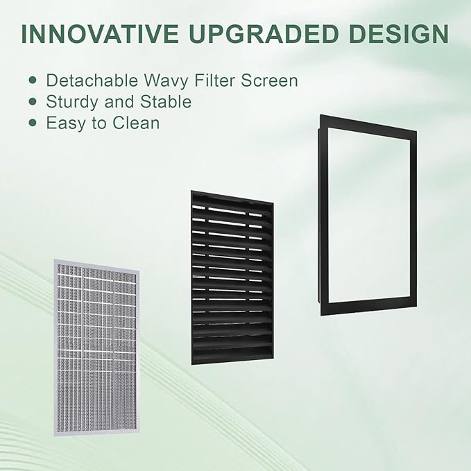 18"x24" Paintable Gable Vent - Premium Aluminum，Filter Screen for Removable, Ideal for Gables, Sheds, and Attics - Vent Opening 16"x22" - Boost Ventilation and Guard Against Moisture