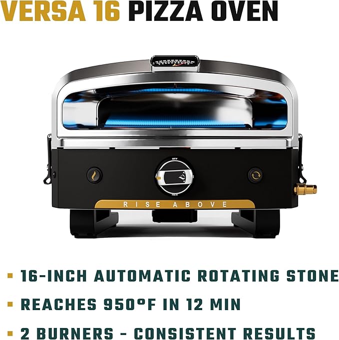 Halo Versa 16 Propane Gas Outdoor Pizza Oven with Rotating Cooking Stone | Portable Appliance for all Outdoor Kitchens With Cook and Serve Kit