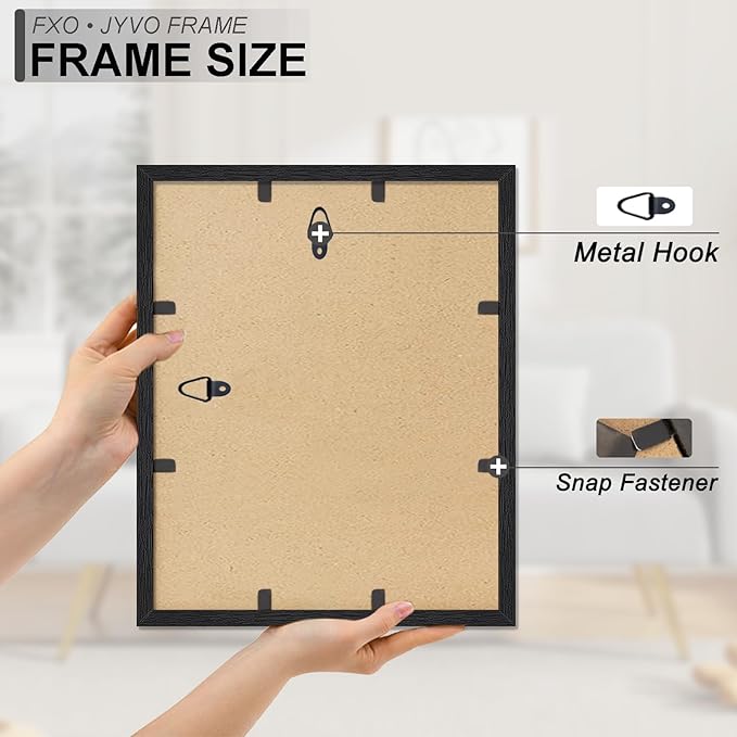 Engineered Wood 13x16 Picture Frame Set of 3, Black Frame for 13 x 16 Inch Picture Poster Photo, Light Weight 13 by 16 Frame with Wood-grain for Wall - 3 Pack/Black/13 x16