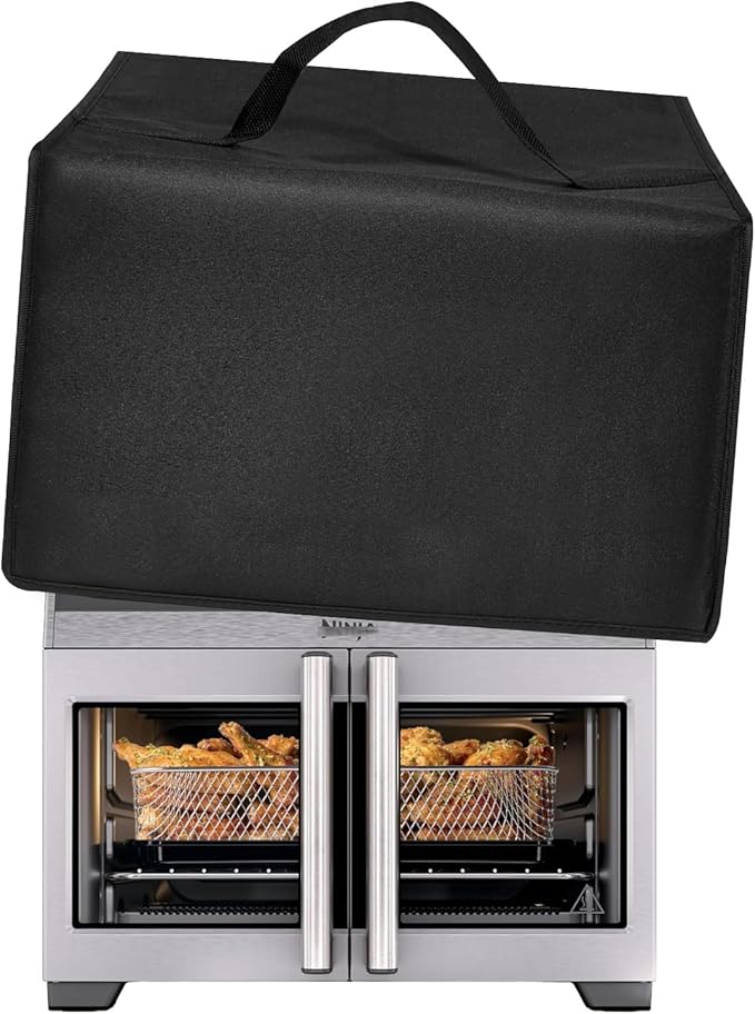 Air Fryer Toaster Oven Dust Cover Compatible with Ninja French Door Premier Air Fryer FO101,Heat-Resistant Waterproof Dust-proof Nylon Cover Case Protections for Convection Toaster Oven (Black)