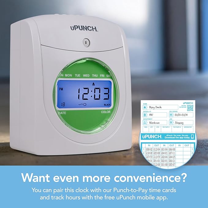 uPunch 300 Time Cards for Green HN3000 AutoAlign Time Clocks (HNTCG1300)
