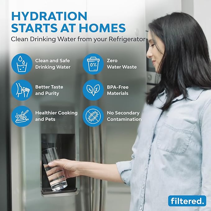 Inline Water Filter for Refrigerators & Ice Makers – Universal Refrigerator Water Filter Kit, 5-Min Easy Install, High-Capacity Filtration for Clean Water & Ice
