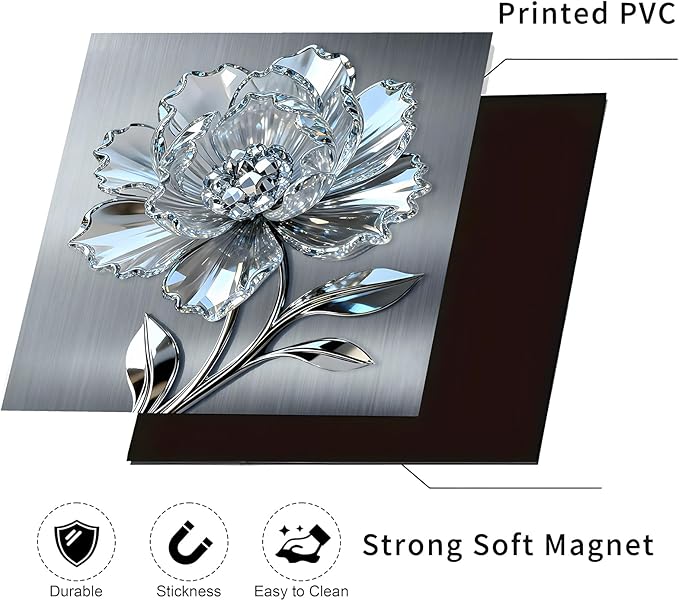 Dishwasher Magnet Cover, Dishwasher Magnetic Decoration, Flower-Themed Sticker, Dishwasher Refrigerator Protection Magnetic Decoration, Kitchen Art Decoration 23x25.5 inches