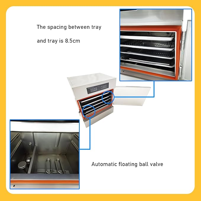 220V Commercial Intelligent Electric Steaming Cabinet 4 Tray Rice Steaming Box 6KW 201 Stainless Steel