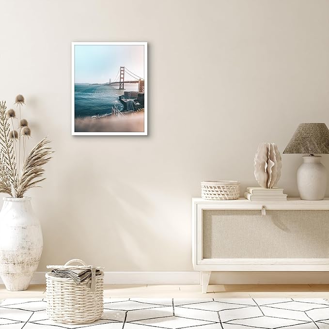 Americanflat 16x20 Picture Frame with Polished Plexiglass - Streamline Collection - Thin Border Picture Frame for Wall Display - Hanging Hardware Included - White