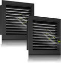 Set of 2 - Aluminum Gable Vent 10" x 10" with Screened Design for Effective Attic and Shed Cooling, Vent Opening: 8" x 8", Black