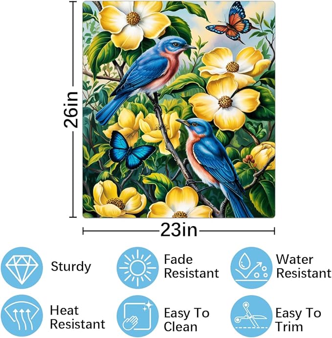 Flowers Birds Butterfly Dishwasher Magnet Cover Front Dishwasher Cover Decor Reusable Magnetic Door Cover Panel Decal Home Appliances Stickers Kitchen Refrigerator Fridge 23"x26"